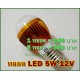 หลอด LED 5W 12VDC แสงสีขาว อลูมิเนียม(สีทอง) ขั้วE27 